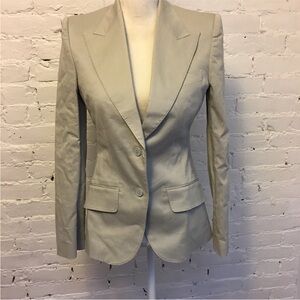 Dolce & Gabbana cotton stretch fitted blazer cement gray size 42